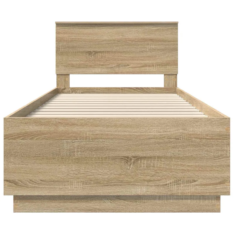 Bed Frame with Headboard Sonoma Oak 70 x 190 cm Engineered Wood