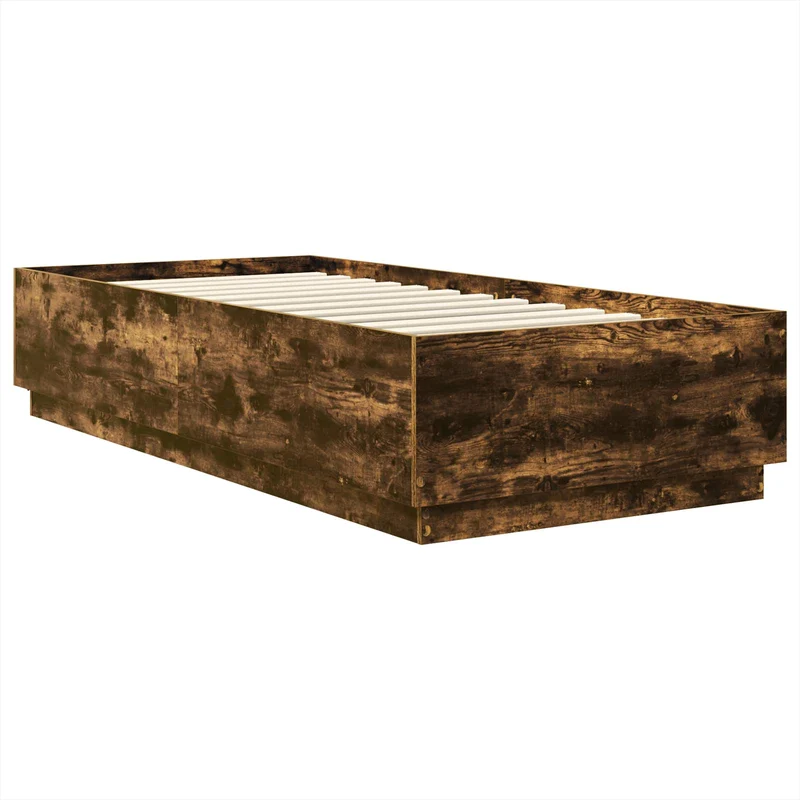 Bed Frame with Headboard Smoked Oak 70 x 190 cm Engineered Wood