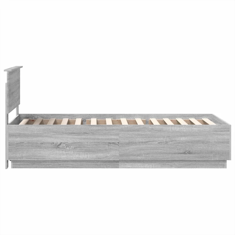 Bed Frame Grey Sonoma 70 x 190 cm Engineered Wood