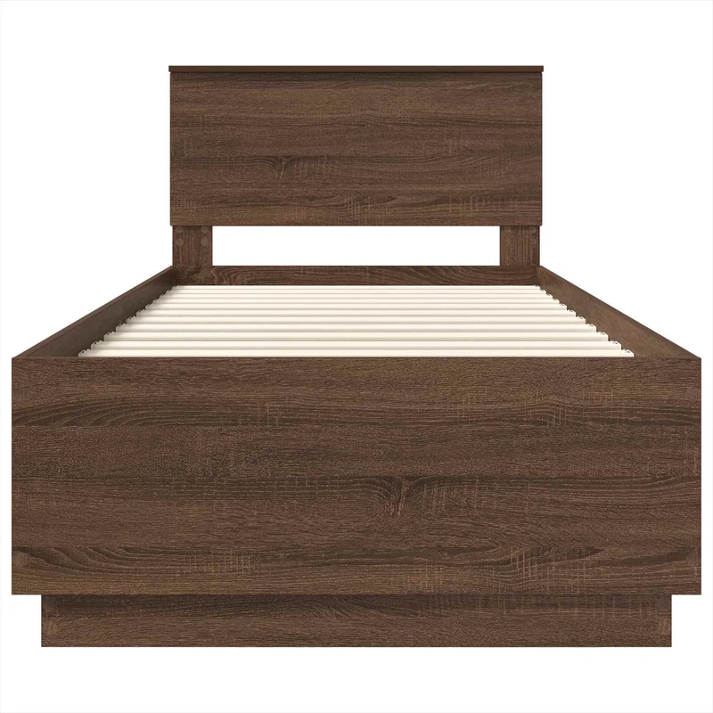 Bed Frame with Headboard Brown Oak 70 x 190 cm Engineered Wood