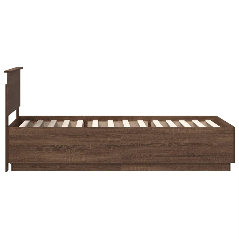 Bed Frame with Headboard Brown Oak 70 x 190 cm Engineered Wood