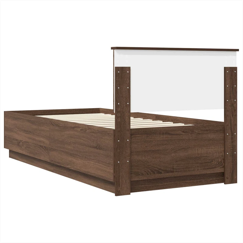 Bed Frame with Headboard Brown Oak 70 x 190 cm Engineered Wood