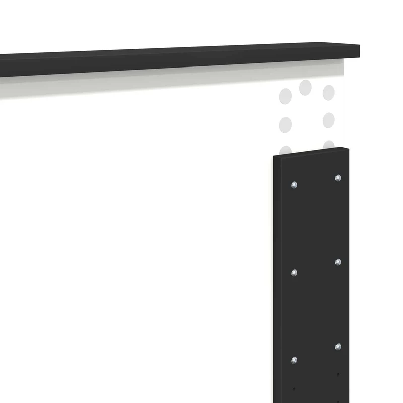 Bed Frame with Shelf Manual Black 150 x 200 cm Engineered Wood