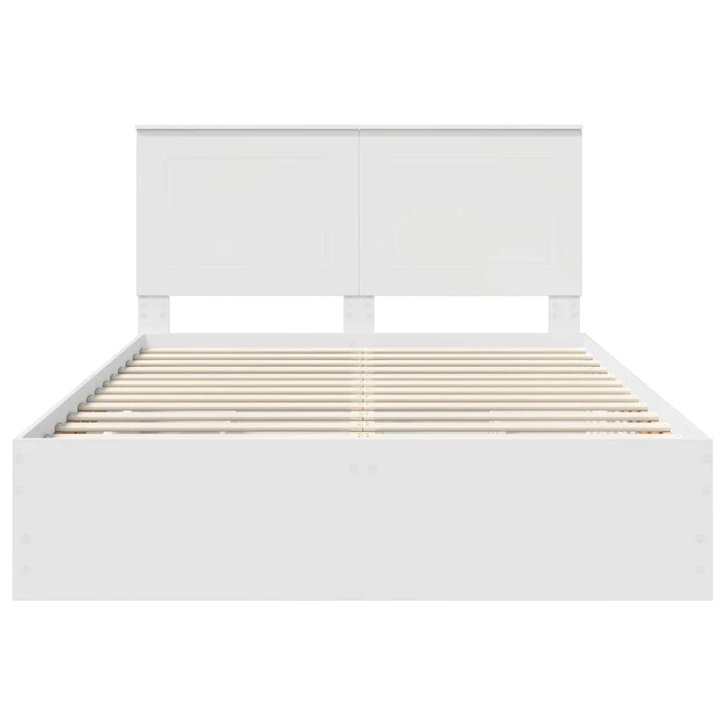 Bed Frame with Drawer White 150 x 200 cm Engineer Wood