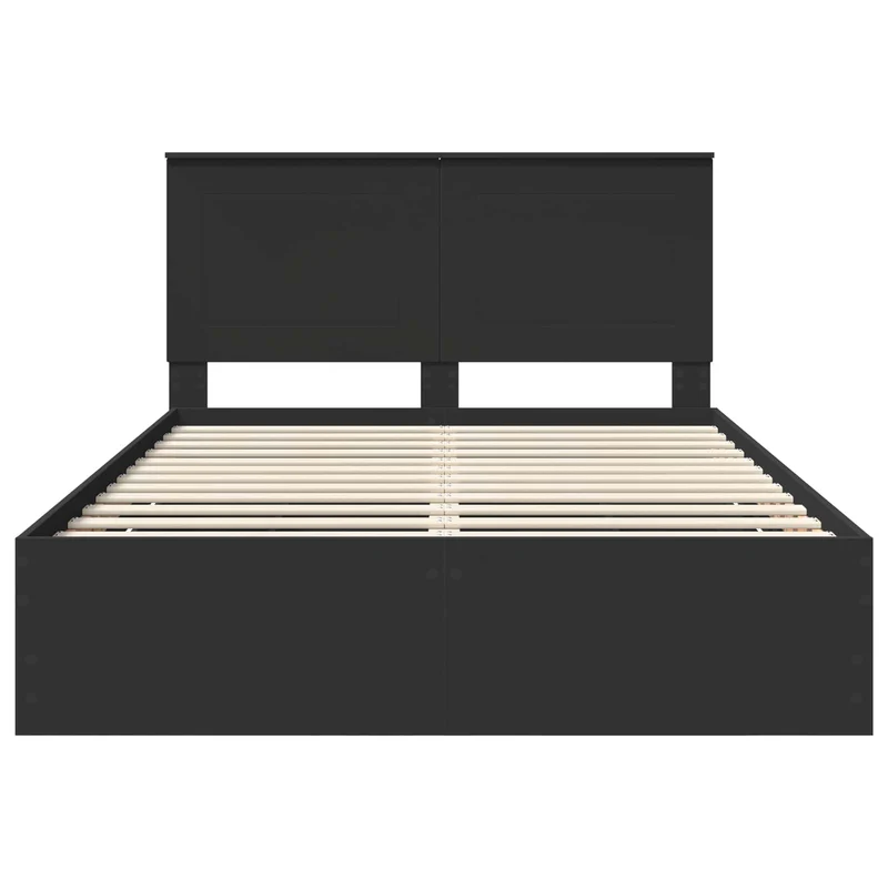 Bed Frame with Drawer Black 150 x 200 cm Engineer Wood