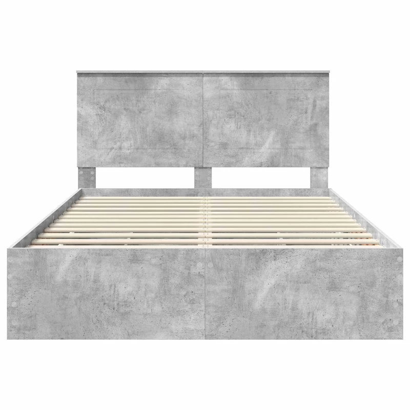 Bed Frame with Drawer Concrete Grey 140 x 200 cm Engineer Wood