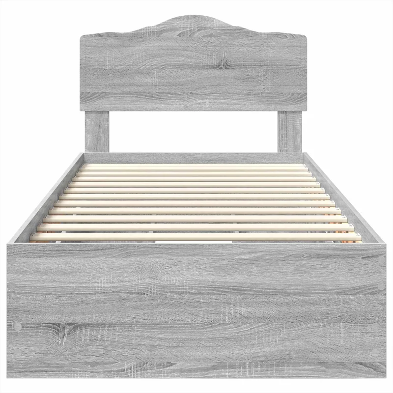 Bed Frame with Drawer Grey Sonoma 100 x 200 cm Engineer Wood