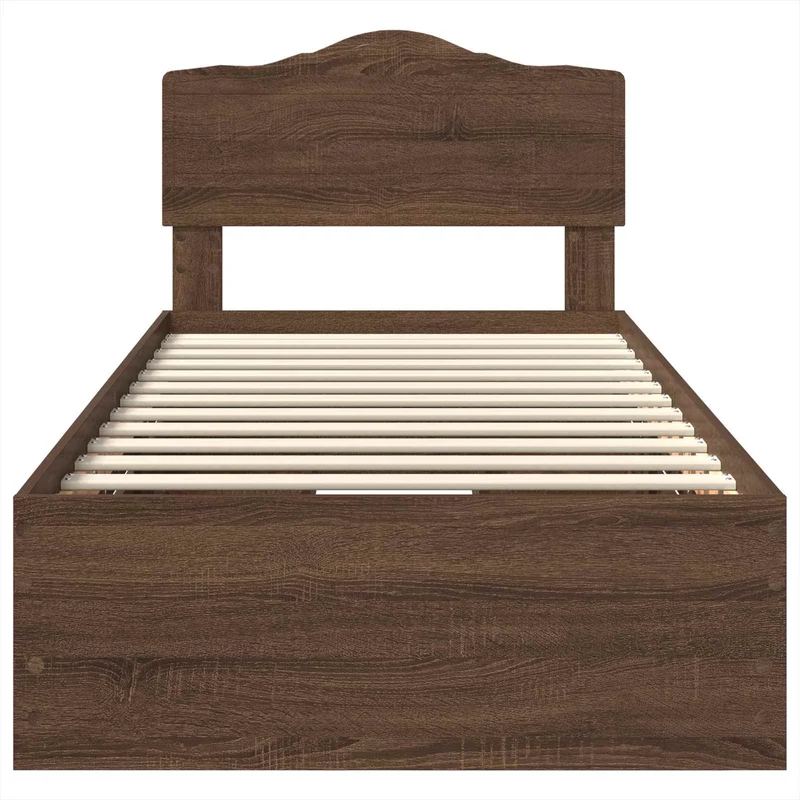 Bed Frame with Drawer Brown Oak 100 x 200 cm Engineer Wood
