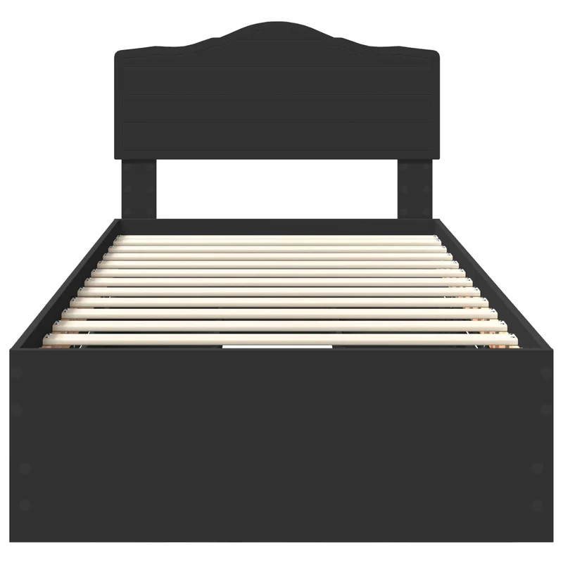 Bed Frame with Drawer Black 90 x 200 cm Engineer Wood