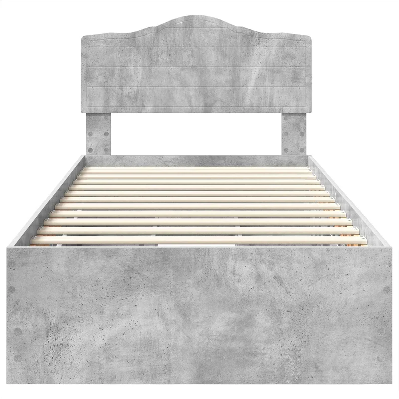 Bed Frame with Drawer Concrete Grey 90 x 200 cm Engineer Wood