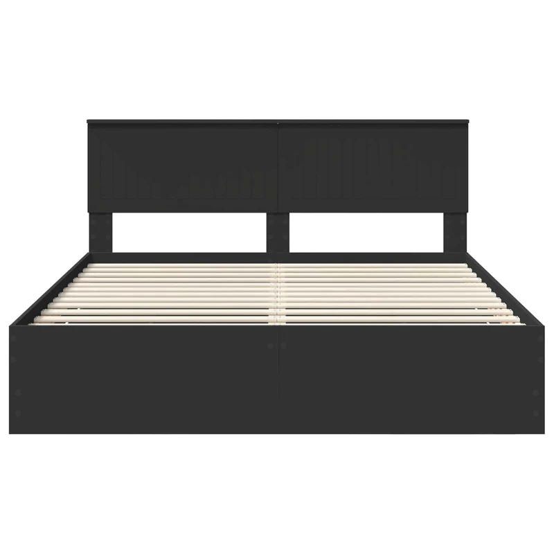 Bed Frame with Drawer Black 160 x 200 cm Engineer Wood