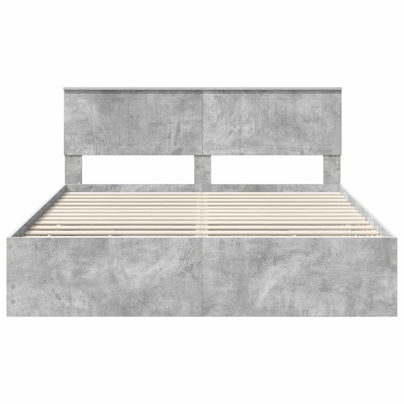 Bed Frame with Drawer Concrete Grey 160 x 200 cm Engineer Wood