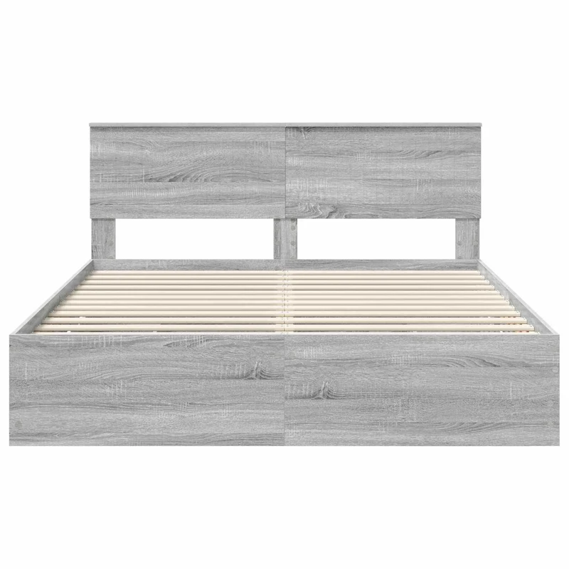 Bed Frame with Drawer Grey Sonoma 160 x 200 cm Engineer Wood
