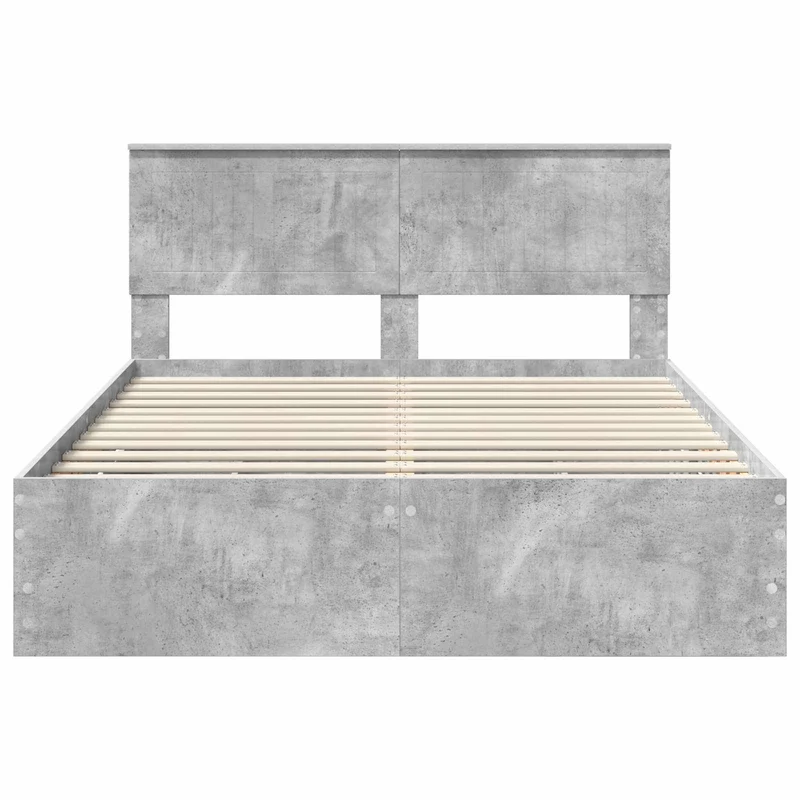 Bed Frame with Drawer Concrete Grey 140 x 200 cm Engineer Wood