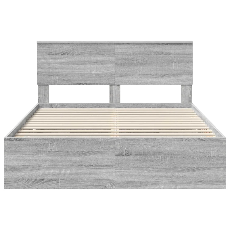 Bed Frame with Drawer Grey Sonoma 140 x 200 cm Engineer Wood
