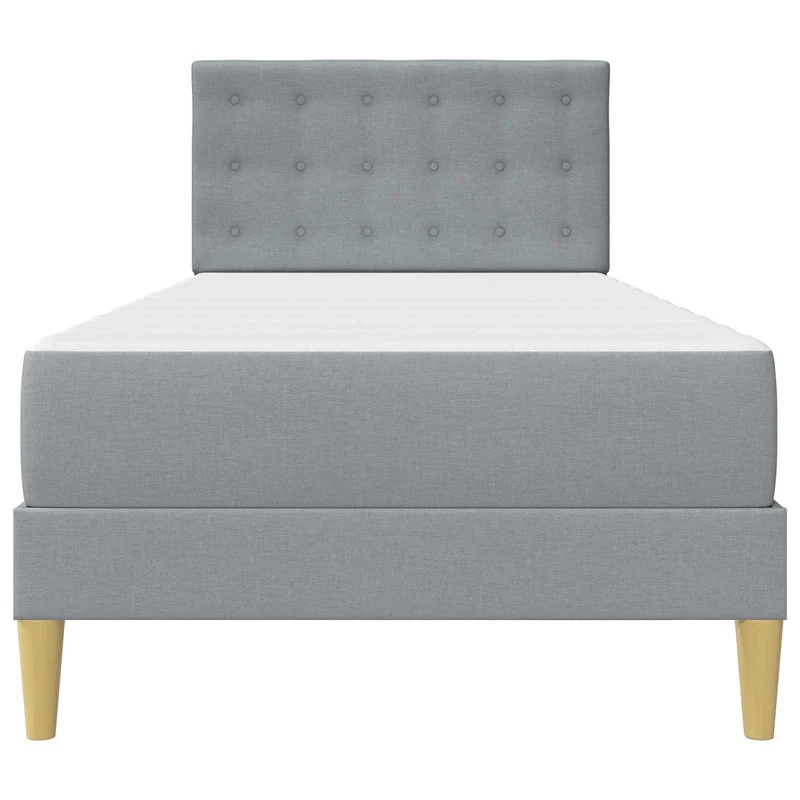 Bed Frame with Mattress Light Grey 90 x 190 cm Fabric