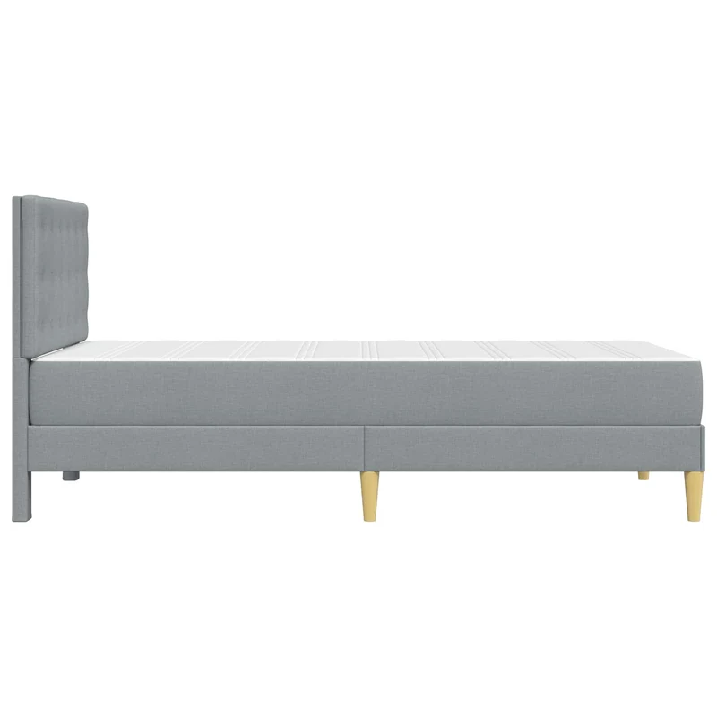 Bed Frame with Mattress Light Grey 90 x 190 cm Fabric