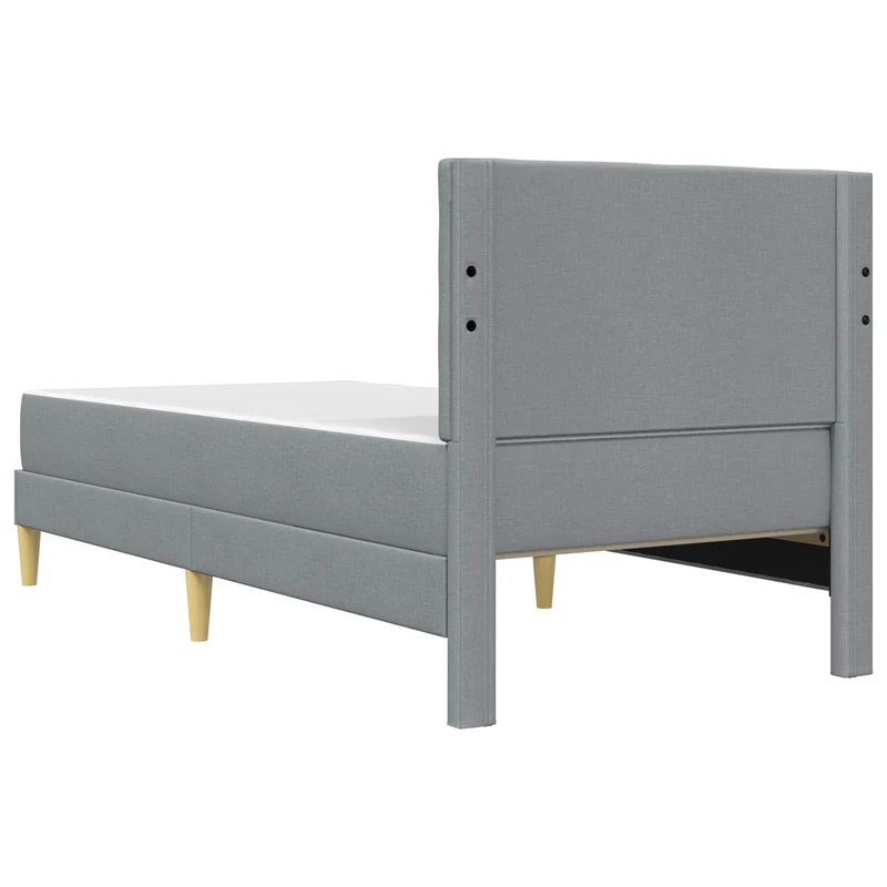 Bed Frame with Mattress Light Grey 90 x 190 cm Fabric