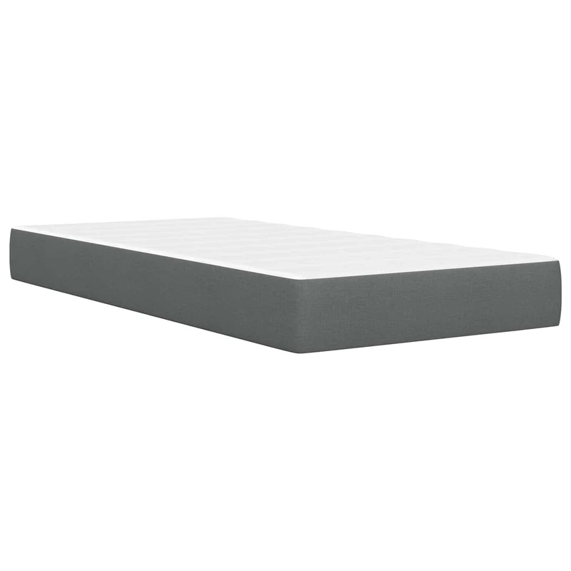 Bed Frame with Mattress Dark Grey 90 x 190 cm Fabric