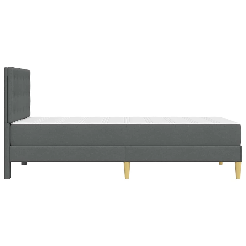 Bed Frame with Mattress Dark Grey 90 x 190 cm Fabric