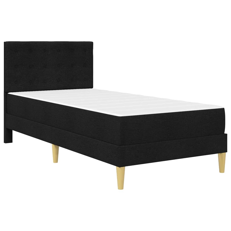 Bed Frame with Mattress Black 90 x 190 cm Fabric