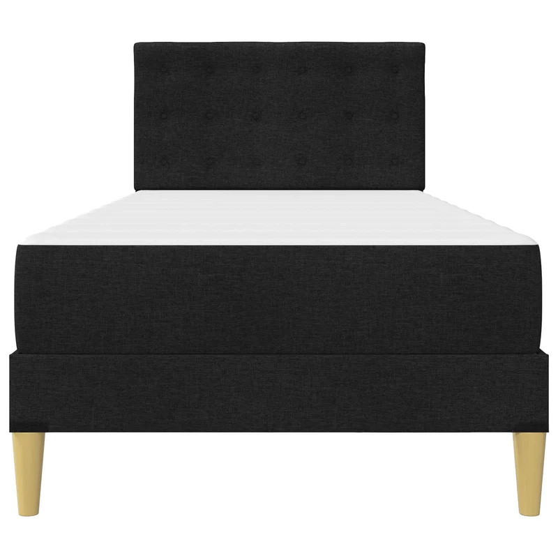 Bed Frame with Mattress Black 90 x 190 cm Fabric