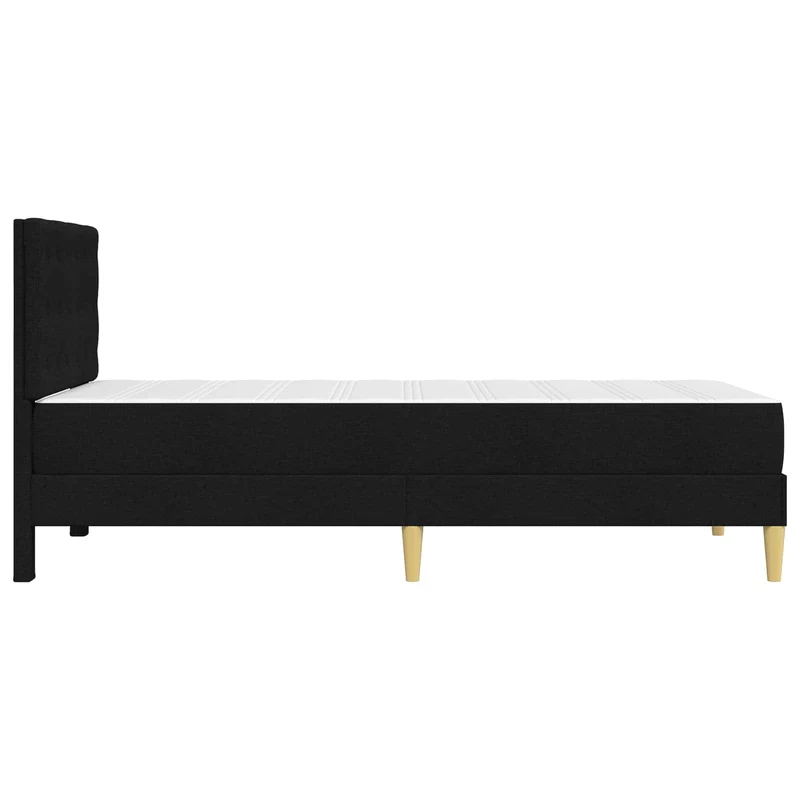 Bed Frame with Mattress Black 90 x 190 cm Fabric