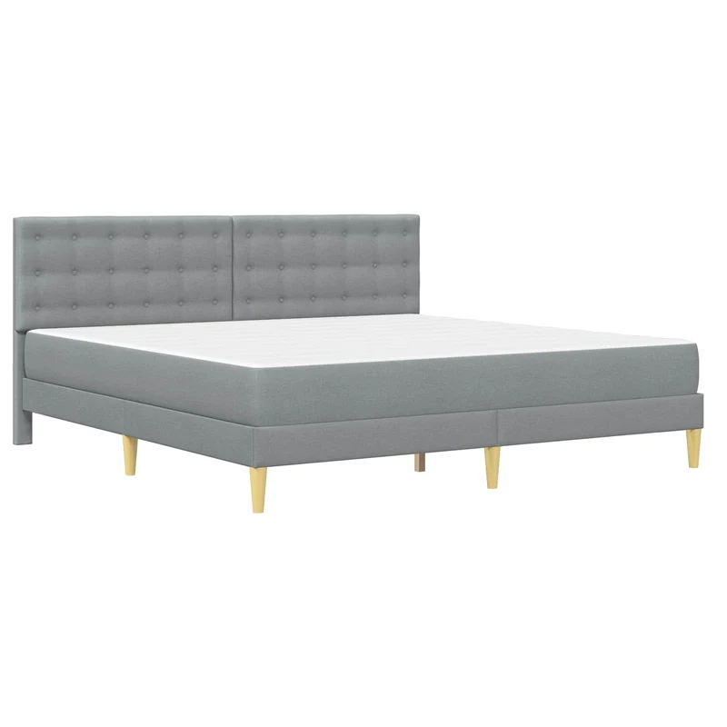 Bed Frame with Mattress Light Grey 180 x 200 cm Fabric
