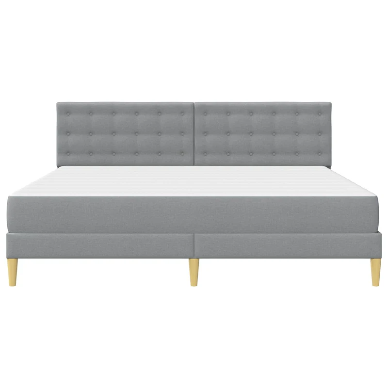 Bed Frame with Mattress Light Grey 180 x 200 cm Fabric