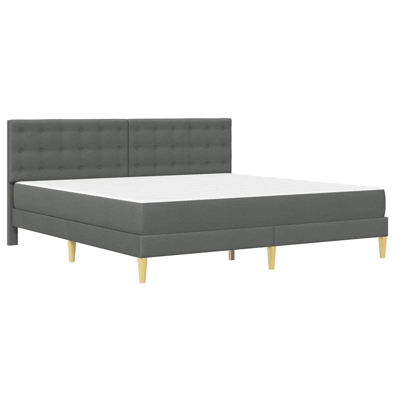Bed Frame with Mattress Dark Grey 180 x 200 cm Fabric