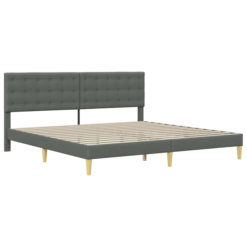 Bed Frame with Mattress Dark Grey 180 x 200 cm Fabric