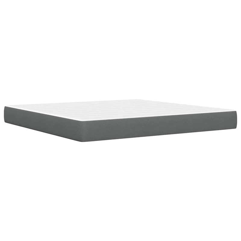 Bed Frame with Mattress Dark Grey 180 x 200 cm Fabric