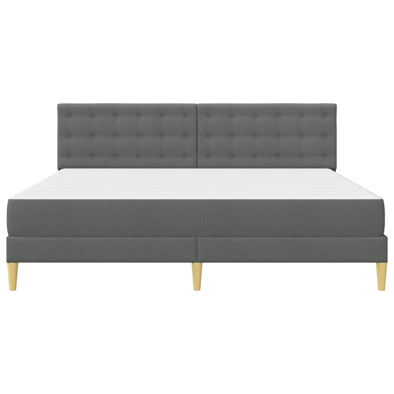 Bed Frame with Mattress Dark Grey 180 x 200 cm Fabric
