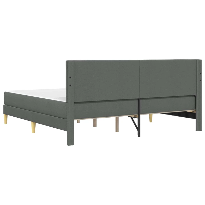 Bed Frame with Mattress Dark Grey 180 x 200 cm Fabric
