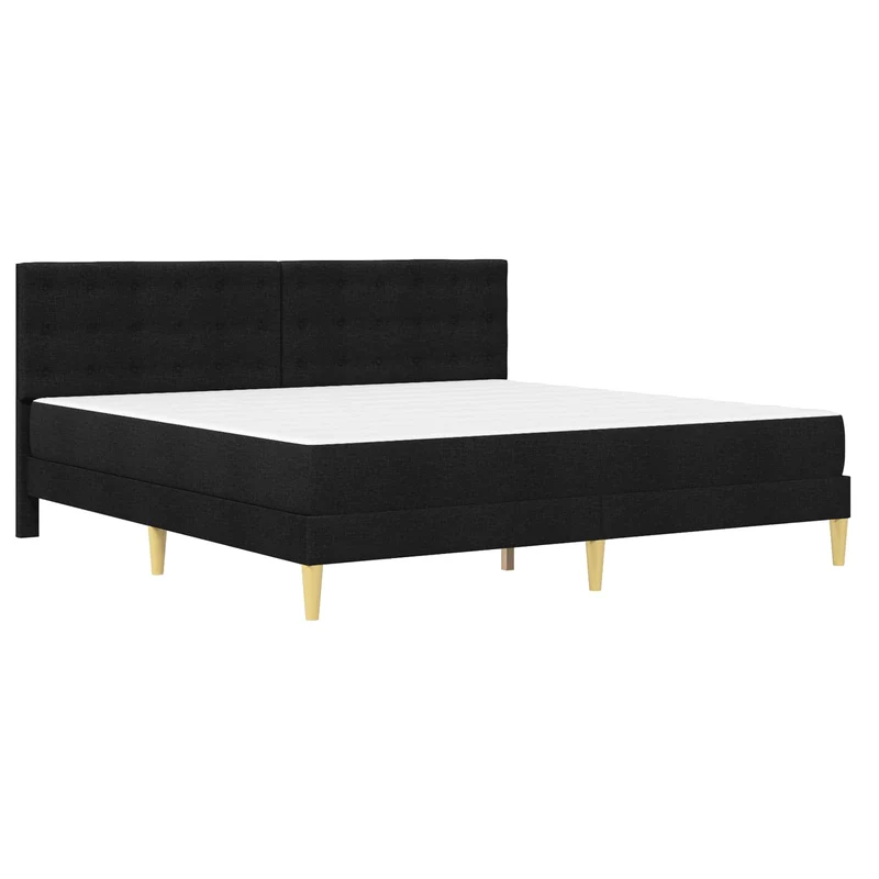 Bed Frame with Mattress Black 180 x 200 cm Fabric