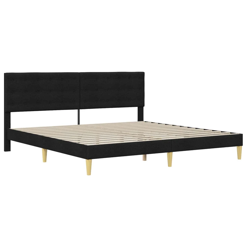 Bed Frame with Mattress Black 180 x 200 cm Fabric