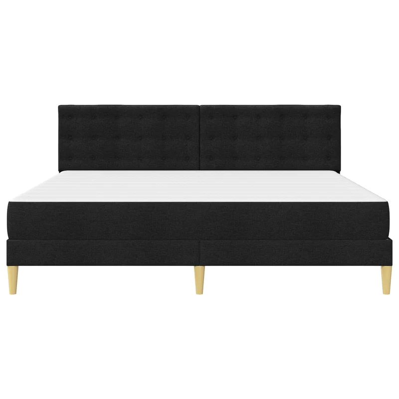 Bed Frame with Mattress Black 180 x 200 cm Fabric