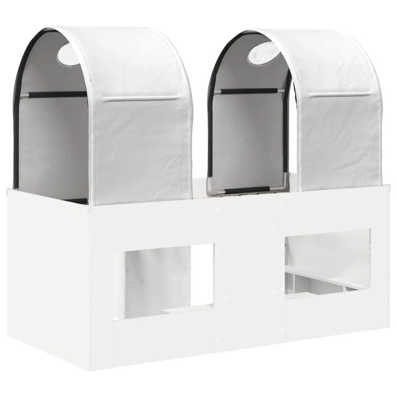 Bed with Tunnel 3 pcs White Engineered Wood