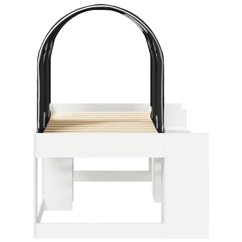 Bed with Tunnel 3 pcs White and Black Engineered Wood