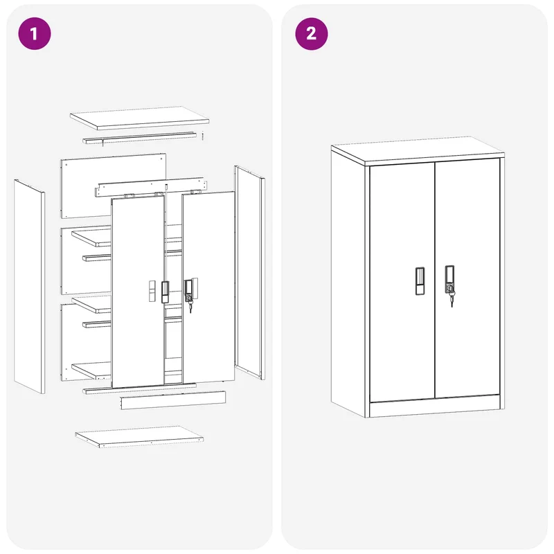 Storage Cabinet Anthracite 60 x 40 x 105 cm Steel