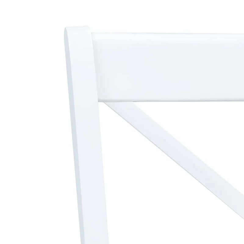 Dining Chairs 6 pcs White and Natural Solid Rubber Wood