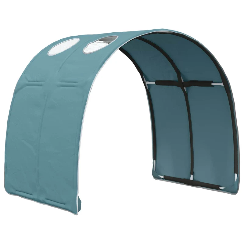 Bed with Tunnel 4 pcs White and Light Blue Engineered Wood