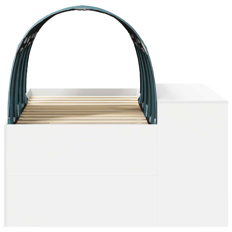 Bed with Tunnel 4 pcs White and Light Blue Engineered Wood