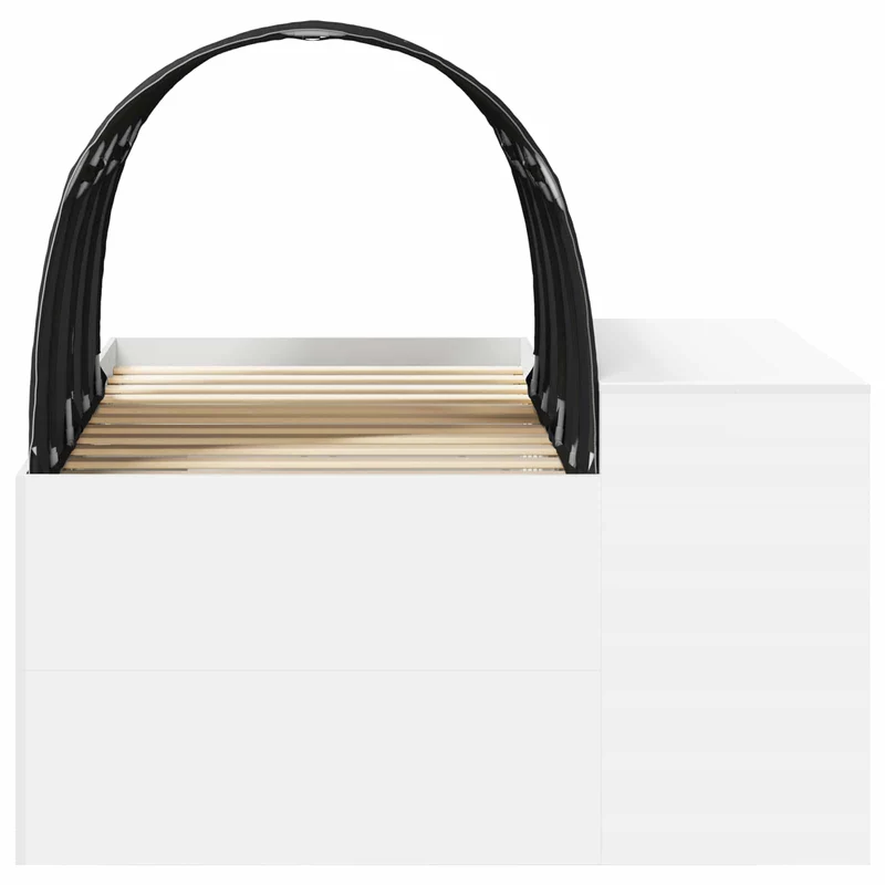 Bed with Tunnel 4 pcs White and Black Engineered Wood