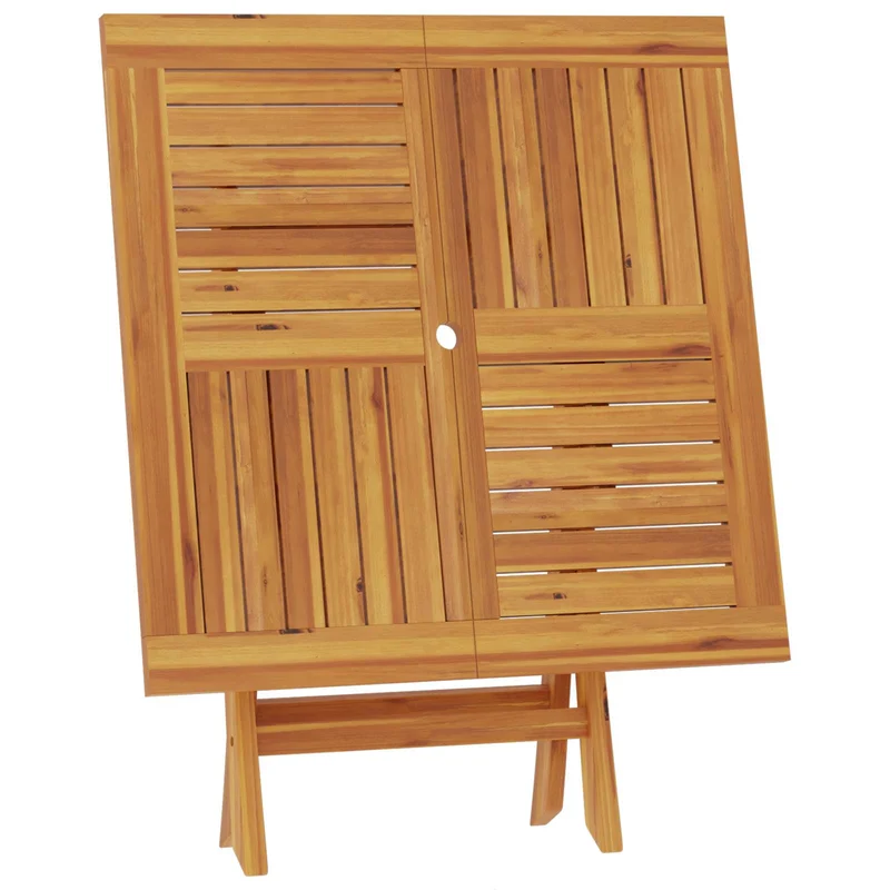 Folding Garden Table Natural 90 x 90 x 75 cm Solid Teak Wood