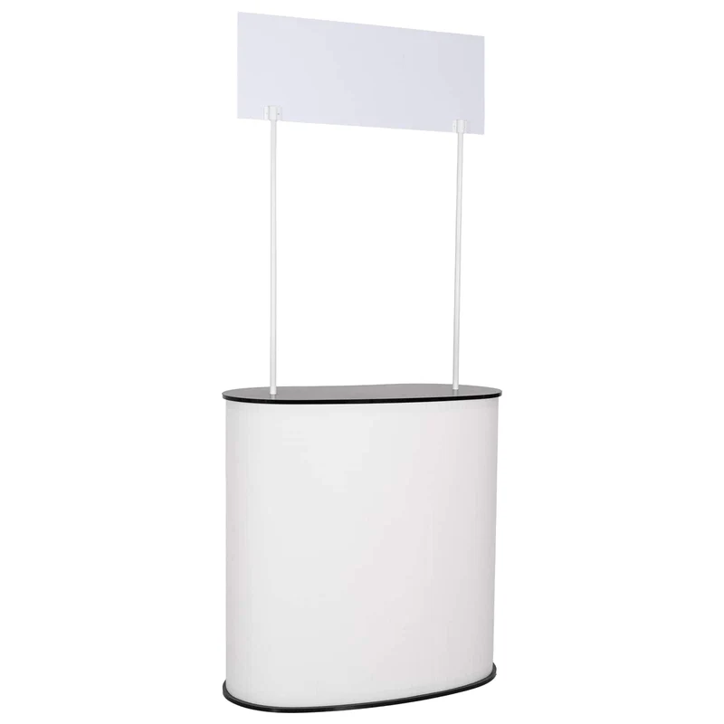 Trade Show Counter Black and White 90 x 48 x 200 cm