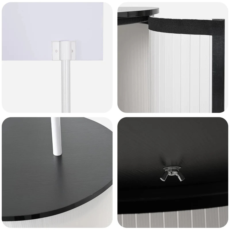 Trade Show Counter Black and White 90 x 48 x 200 cm