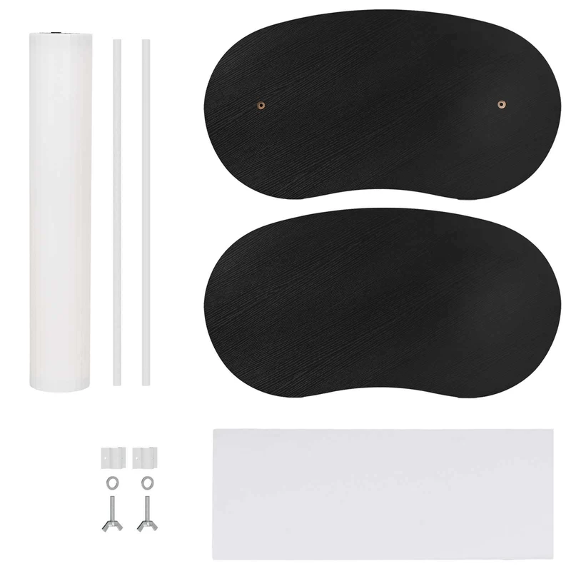 Trade Show Counter Black and White 90 x 48 x 200 cm