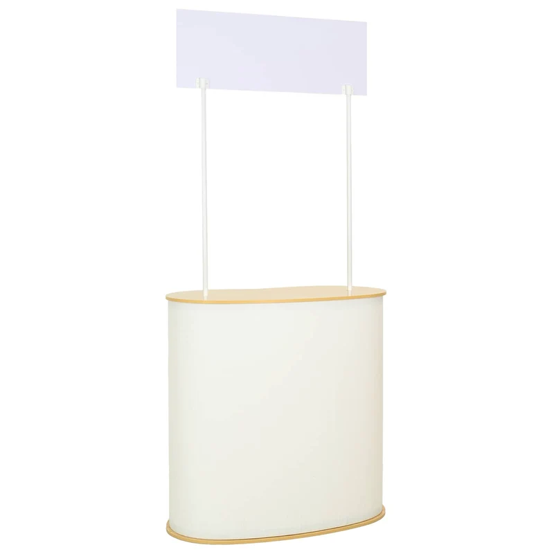 Trade Show Counter Light Brown and White 90 x 48 x 200 cm