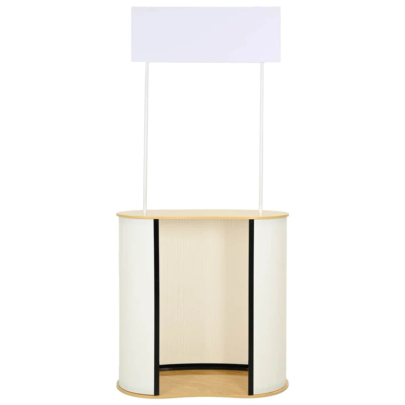 Trade Show Counter Light Brown and White 90 x 48 x 200 cm